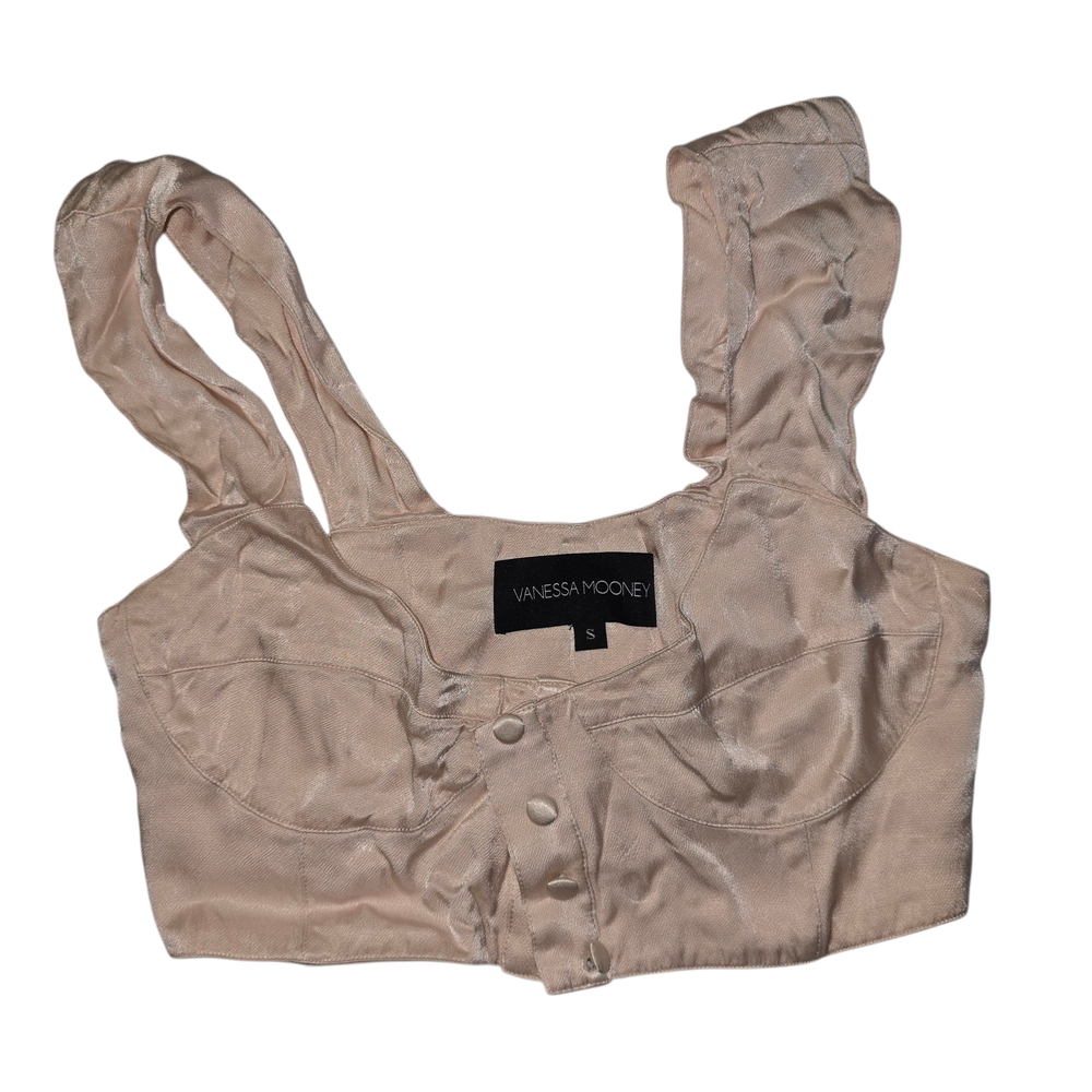 Vanessa Mooney Tan Bustier Crop Top